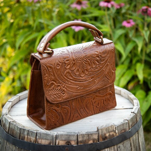 Handmade Ethnic Genuine Leather crossbody purse - Picture 5 of 13